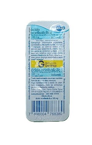 AAS INFANTIL 100 MG C/ 10 CPR