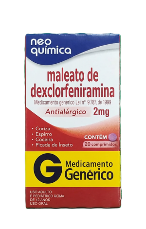 MALEATO DE DEXCLORFENIRAMA 2 MG C/ 20 CP